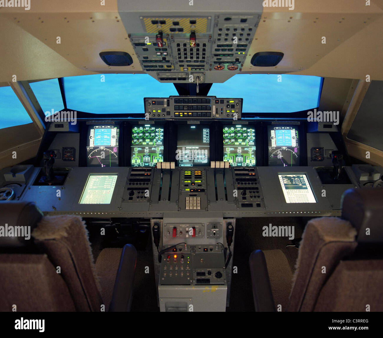 Erweiterte zivile Transport Flight Simulator Stockfoto