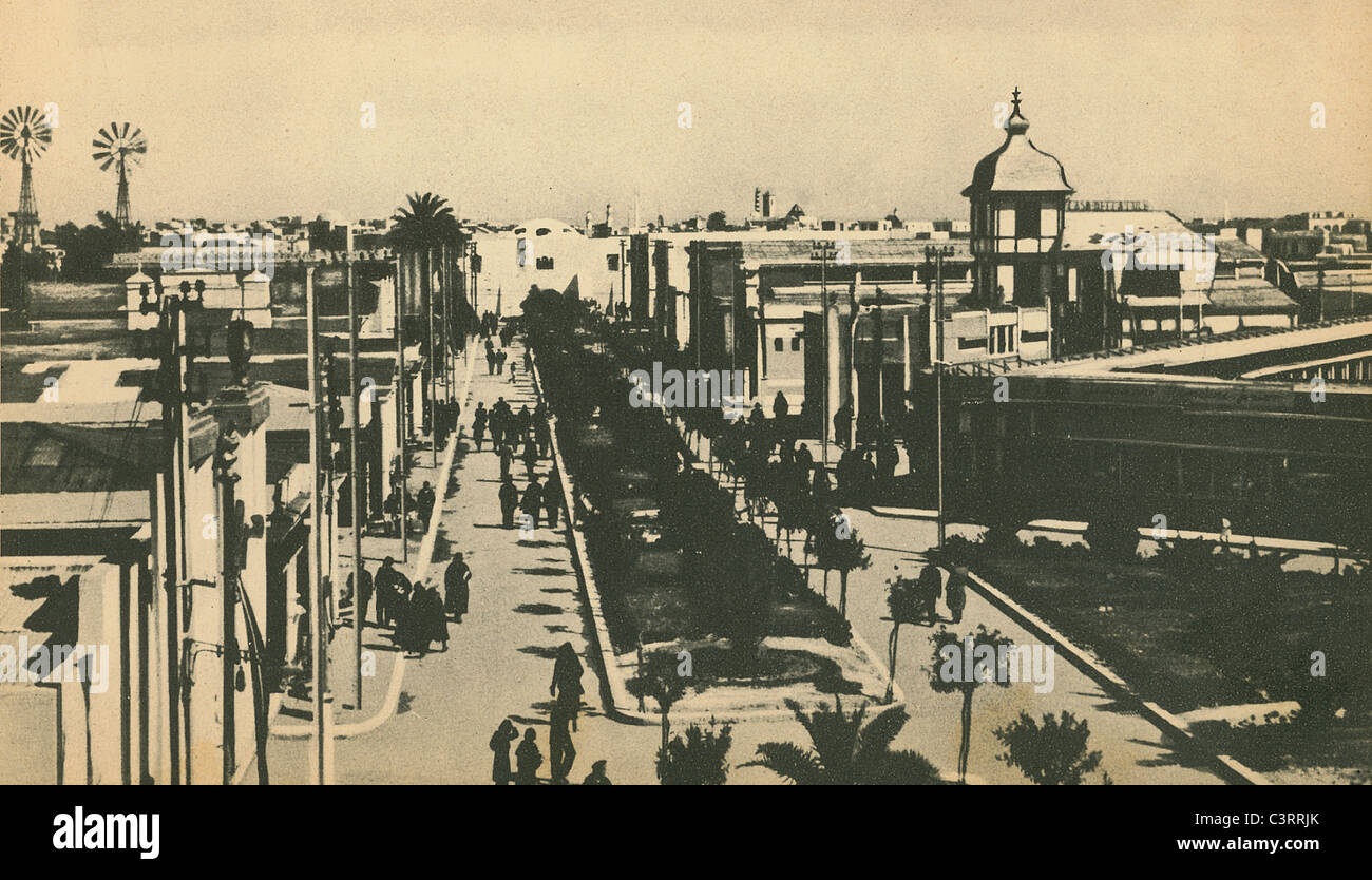 Fotografien von Tripolis unter italienische Besatzung in den 1930er Jahren. Von der Commissariato pro il Turism in Libyen. Stockfoto