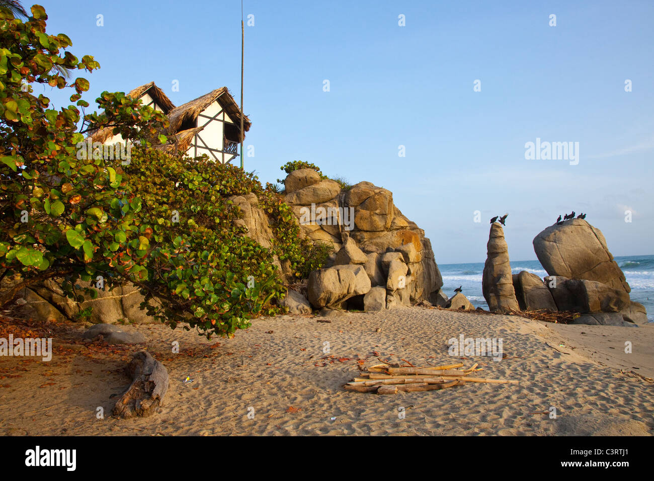 Finca Barlovento Bungalow am Rande des Tayrona National Park in Kolumbien Stockfoto