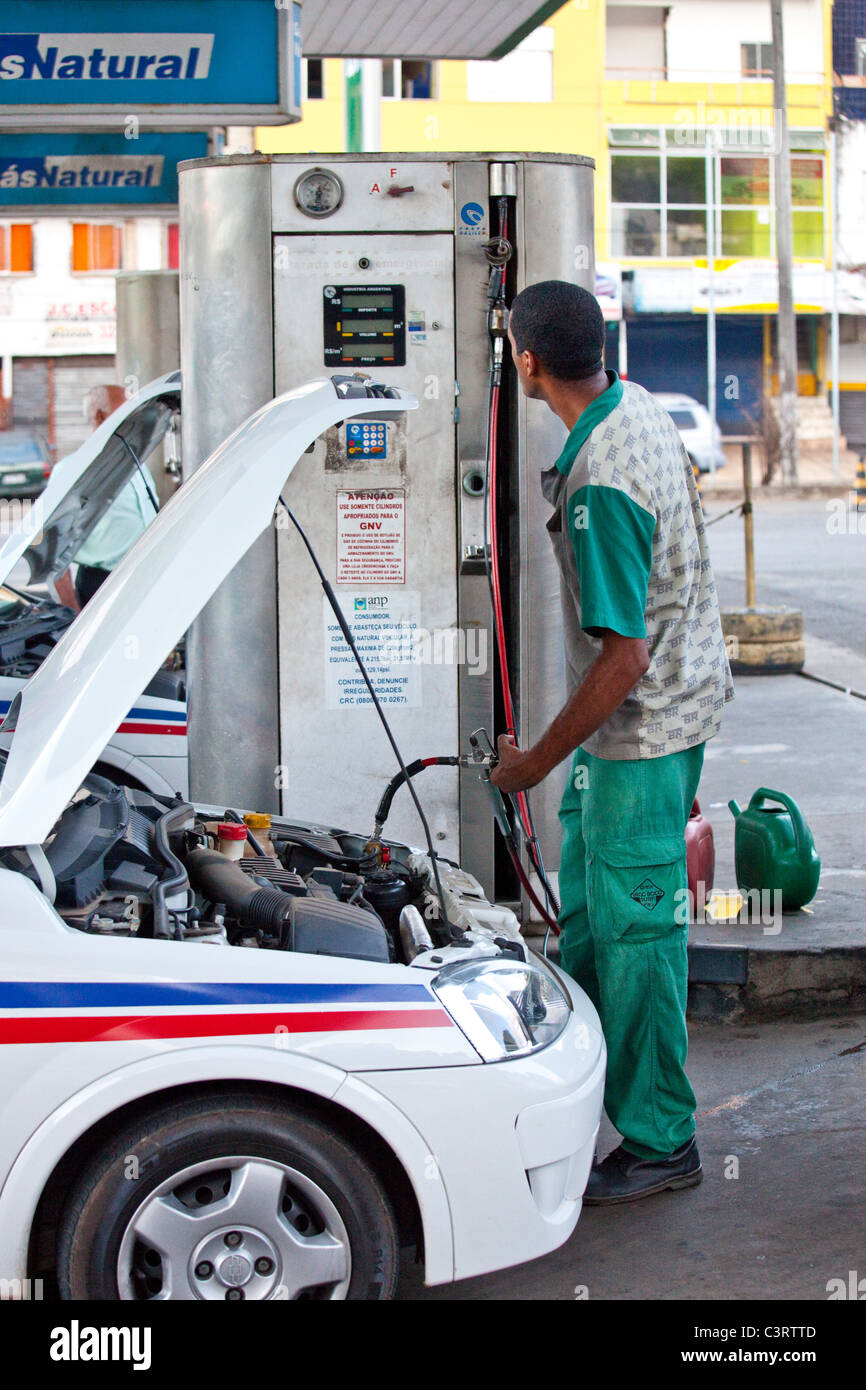 CNG, Compressed Natural Gas Station in Rio De Janeiro, Brasilien Stockfoto