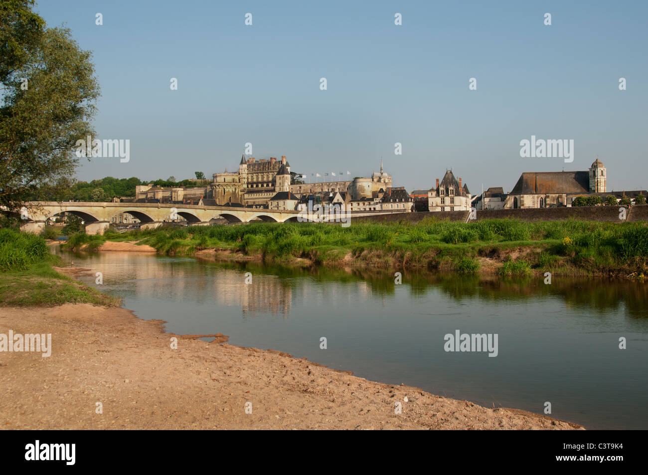 Frankreich Französisch Chateau Amboise Fluss Loire Schloss Stockfoto