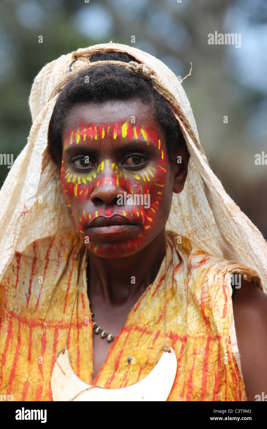 Malte Pimaga Tribeswoman aus dem südlichen Hochland von Papua-Neu-Guinea Stockfoto