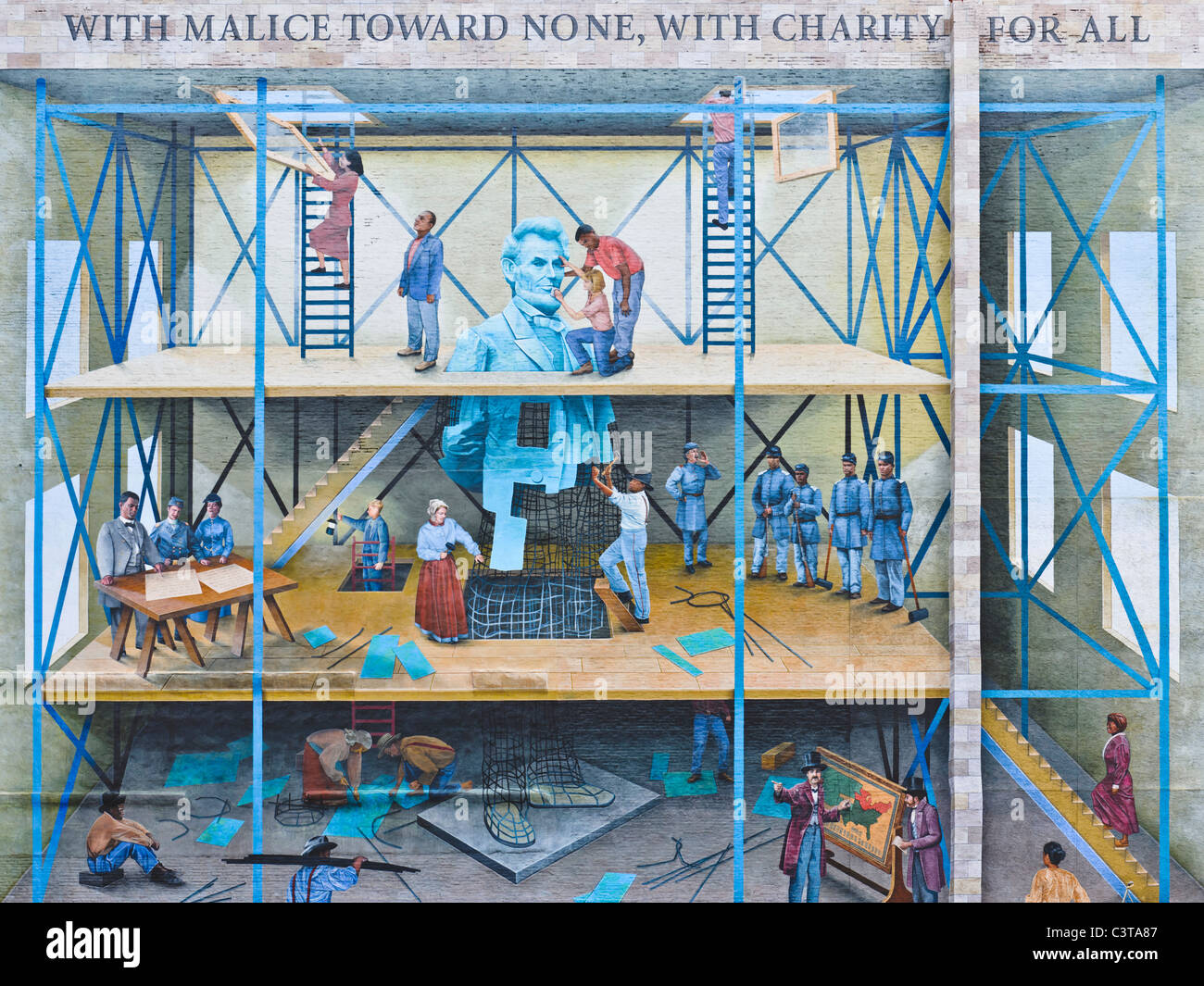 Abraham Lincoln Wandbild, Philadelphia Stockfoto