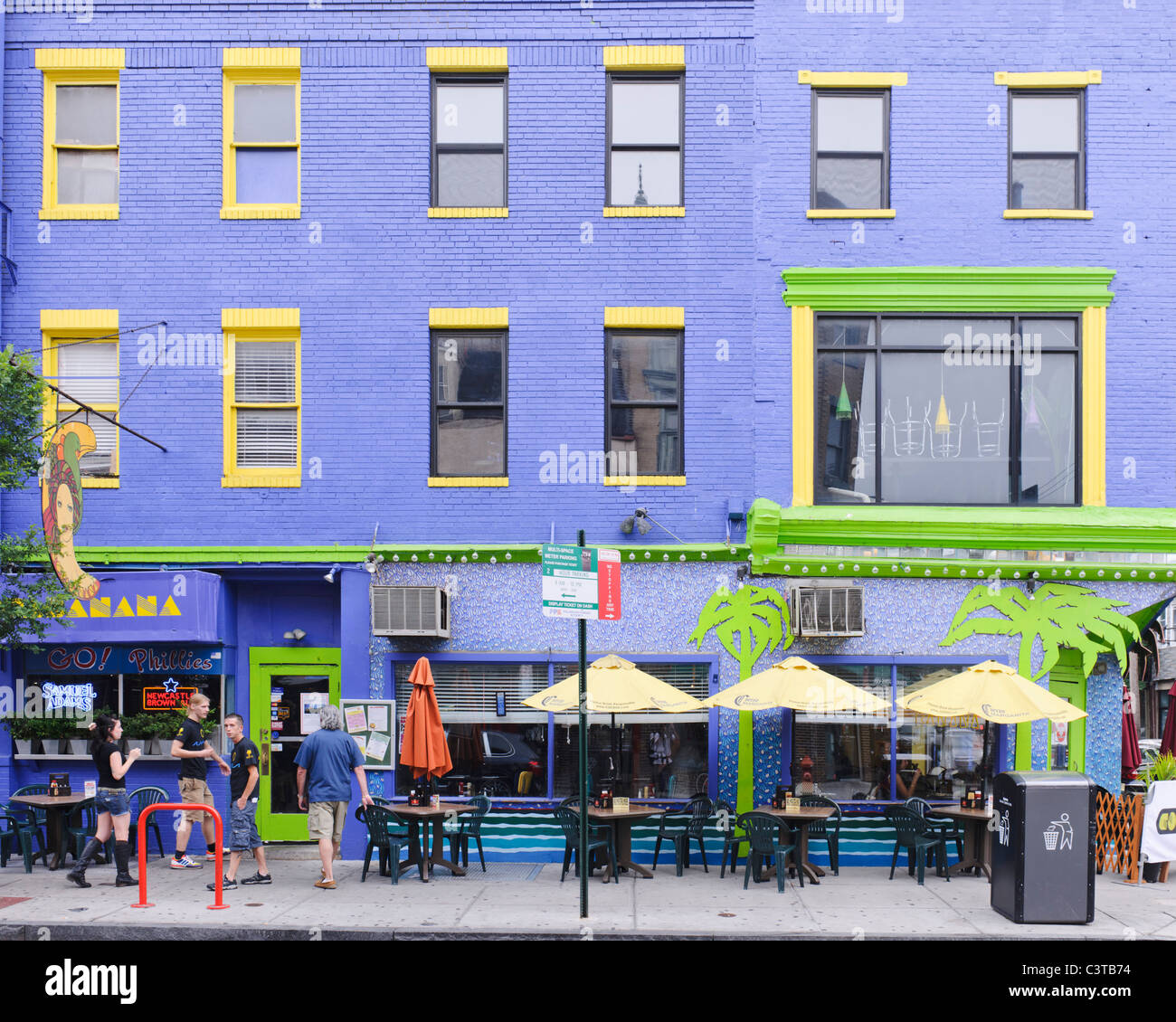 Bunte böhmische Süden Straßencafé, Philadelphia Stockfoto