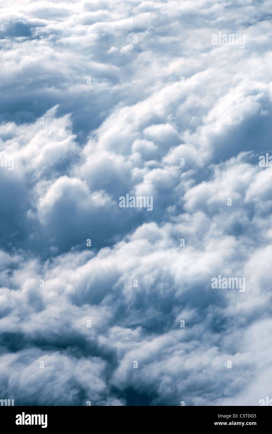 Wolken Textur in den Morgen. Blick vom Flugzeug Stockfoto