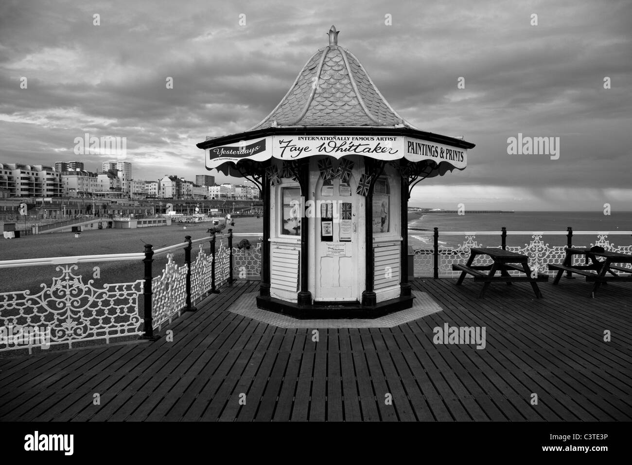 Künstler-Shop, Brighton Pier, Sussex, England Stockfoto