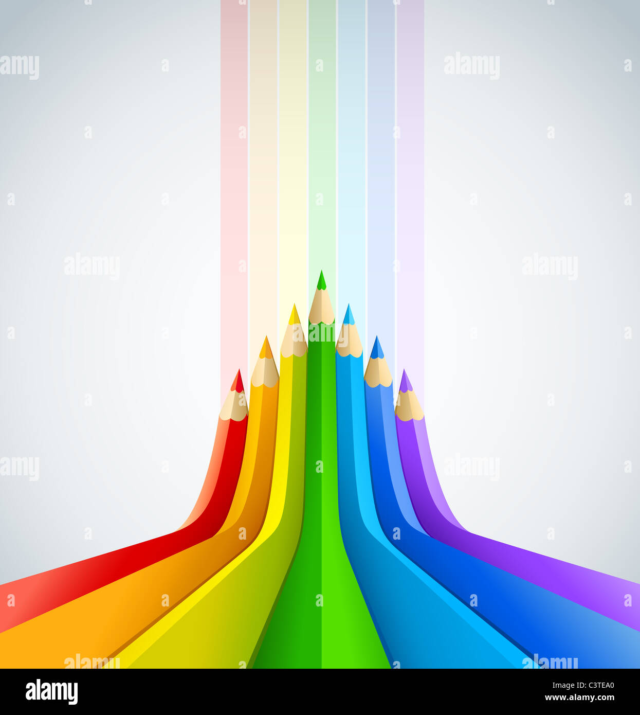 abstrakte Kunst Hintergrund mit Farbstift als Regenbogen-Vektor-illustration Stockfoto