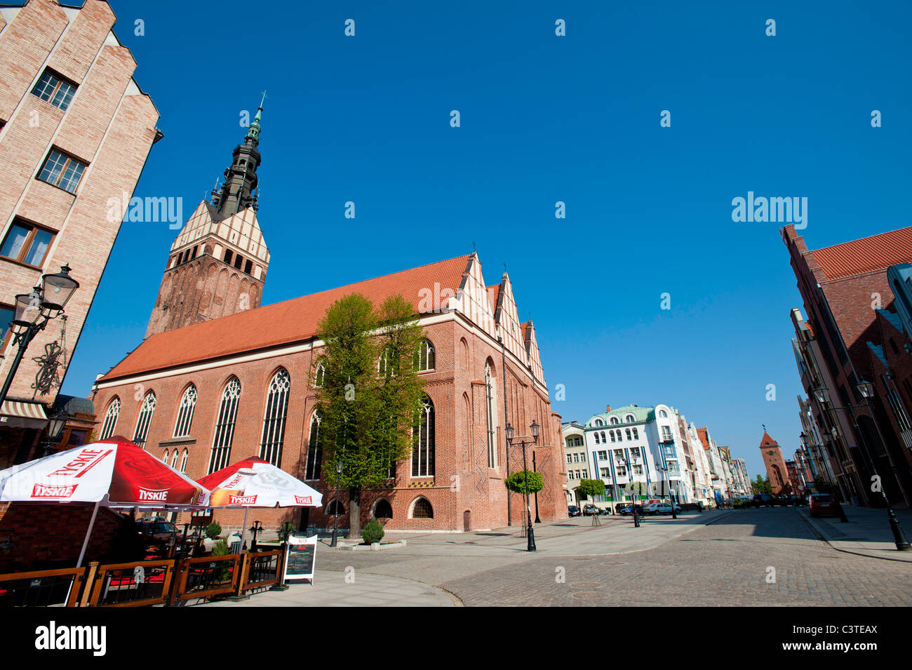 St. Nikolaus Kathedrale in restaurierten Altstadt, Elbing, Ermland Region, Polen Stockfoto