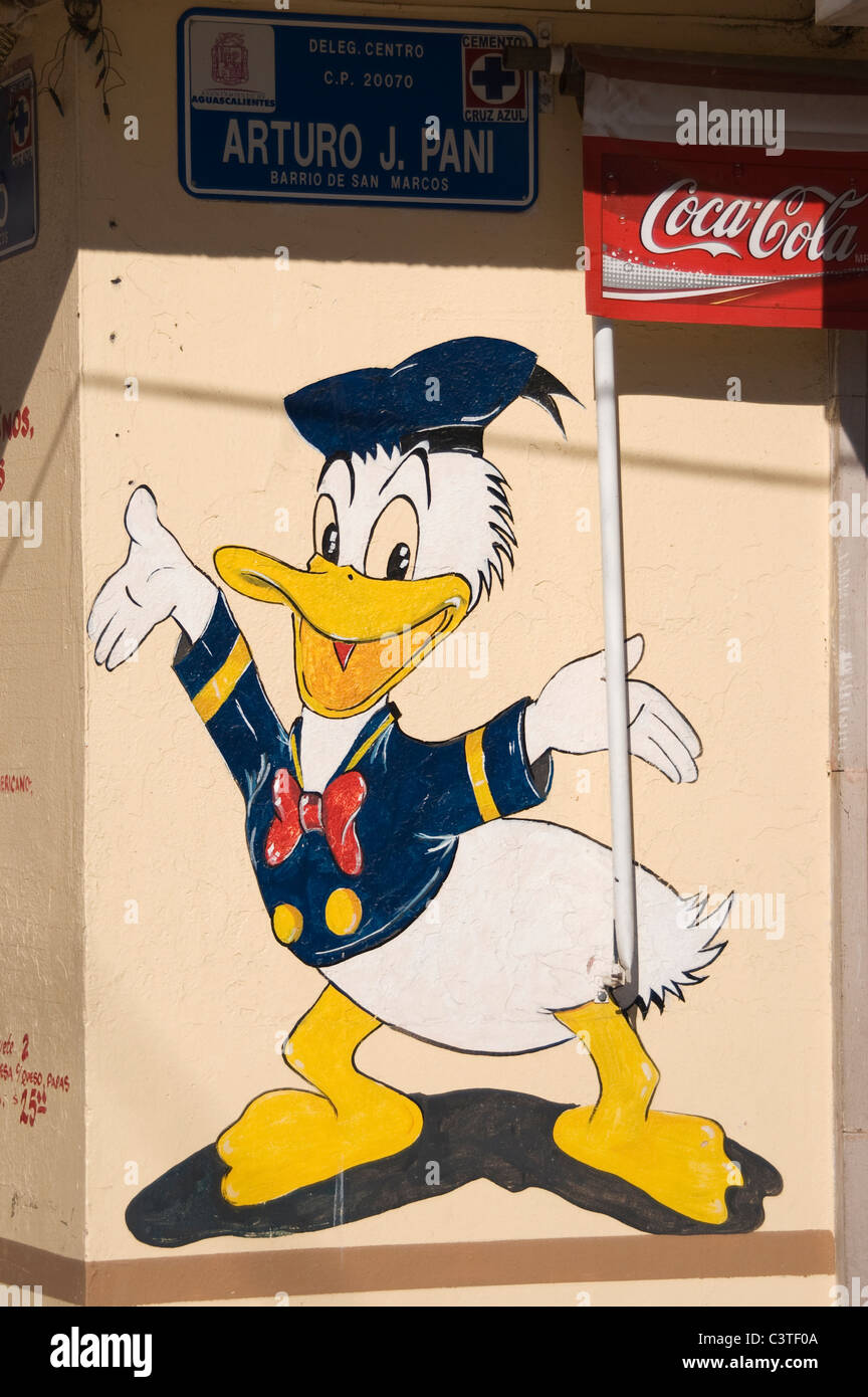 Elk187-2200v Mexiko, Aguascalientes, Donald Duck Abbildung Walt Disney-Figur Stockfoto