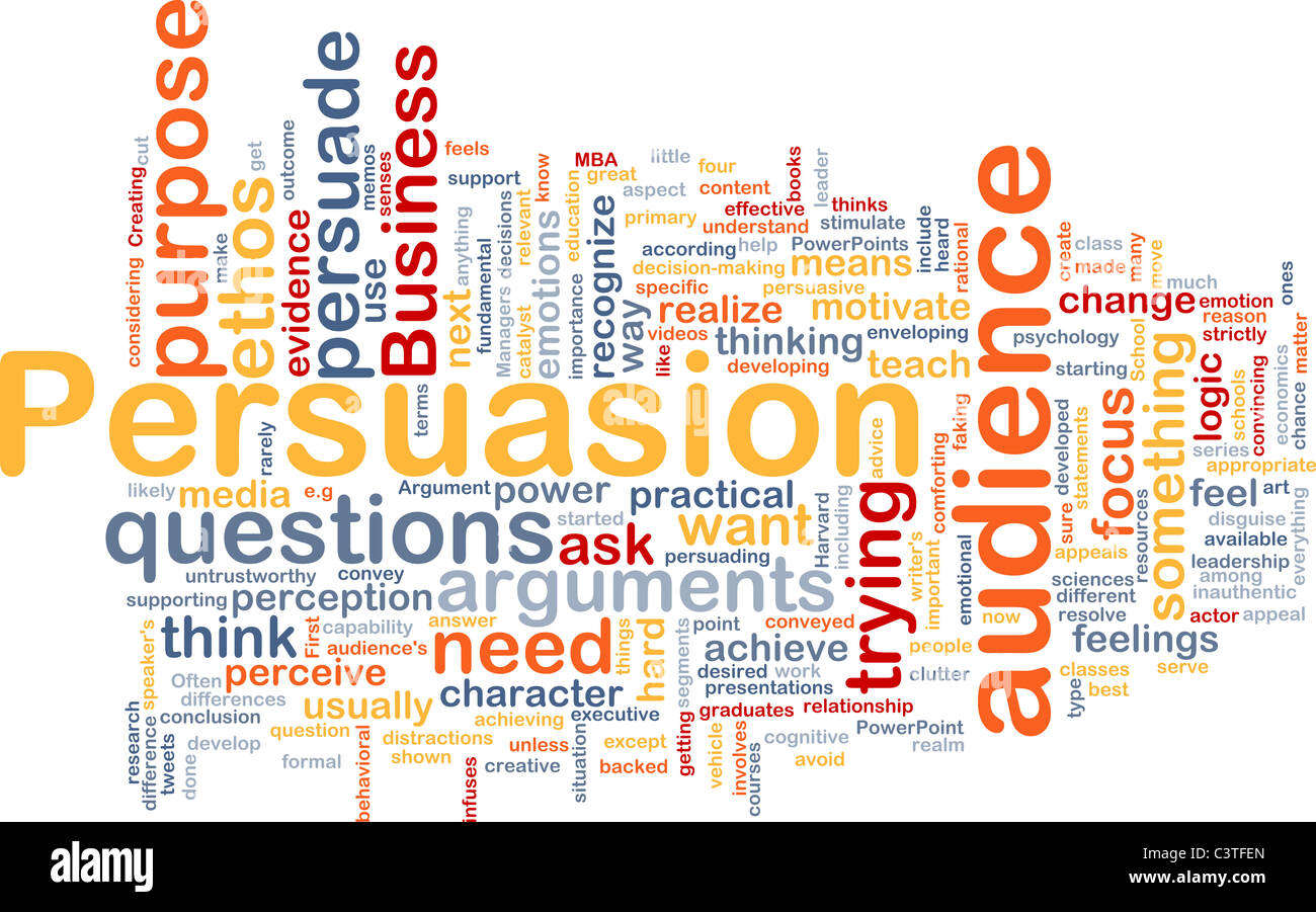 Hintergrund-Konzept Wordcloud Illustration der Überzeugung Stockfoto