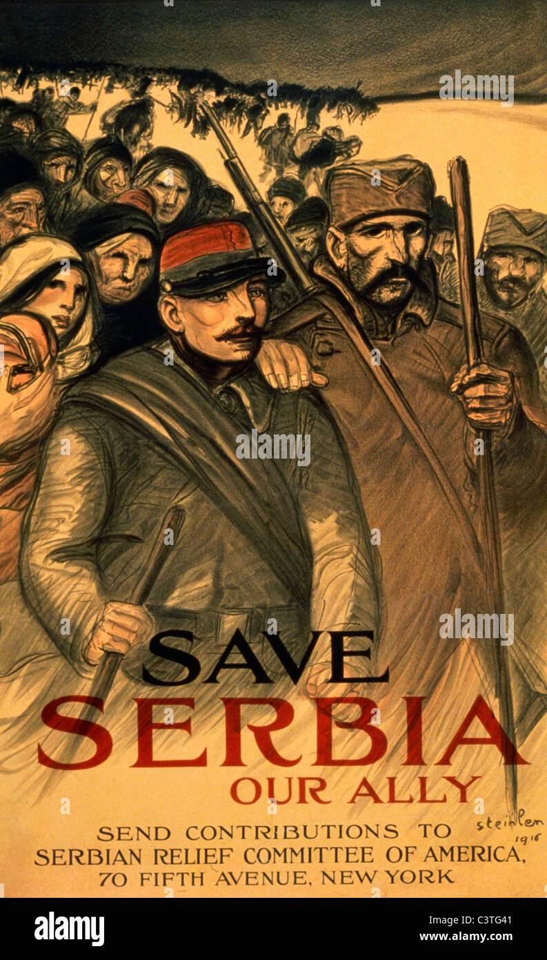 Unsere Verbündeten Serbien zu retten. Senden Sie Beiträge an serbischen Relief Committee of America Stockfoto