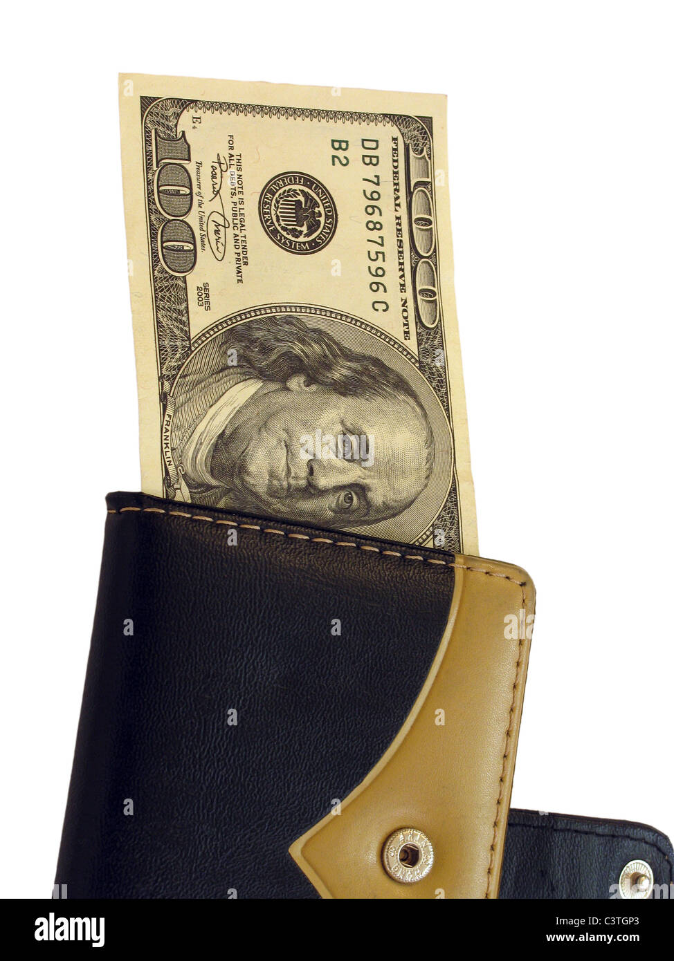 100 Dollar in der Tasche Stockfoto