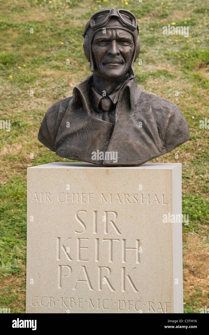 England-Kent, weißen Klippen von Dover, Battle of Britain Memorial, Sir Keith Park Stockfoto