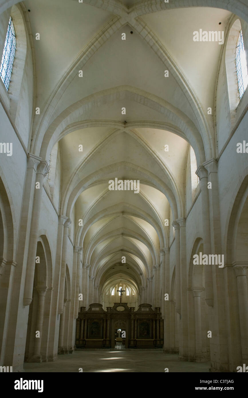 Frankreich Burgund Pontigny Abtei Interieur Stockfoto