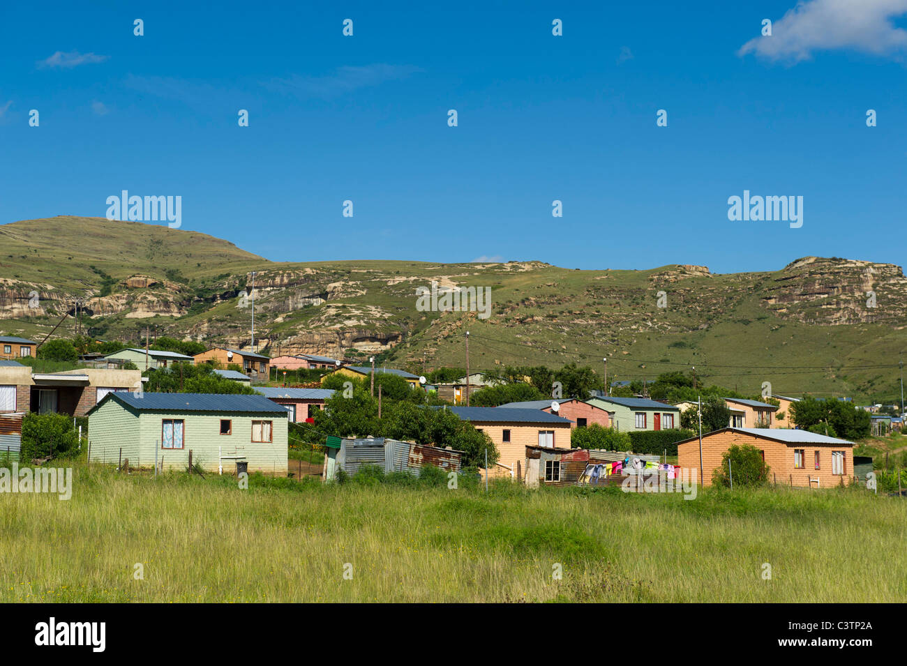 Gemeinde außerhalb Clarens, Freistaat, Südafrika Stockfoto