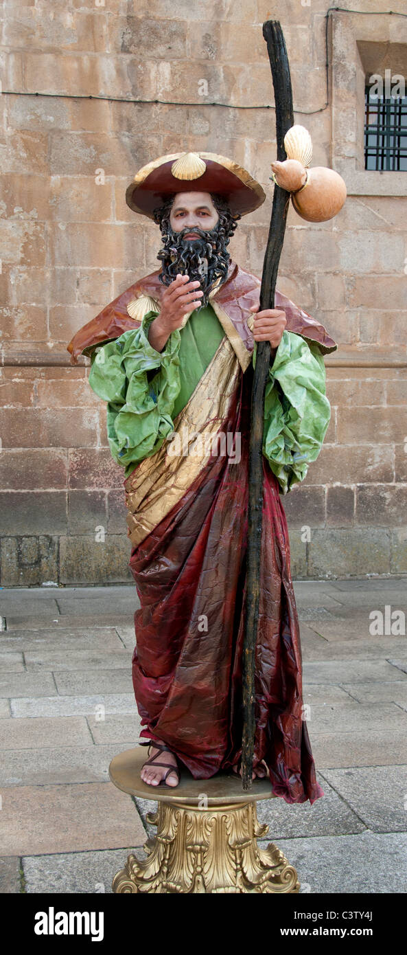 Menschliches Leben Bild Statue Skulptur Catedral de Santiago de Compostela-Kathedrale von Santiago De Compostela Spanien Stockfoto