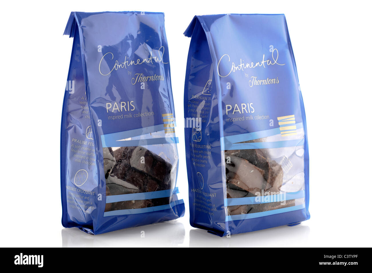 Zwei Taschen von Continental Milchschokolade von Thorntons Stockfoto