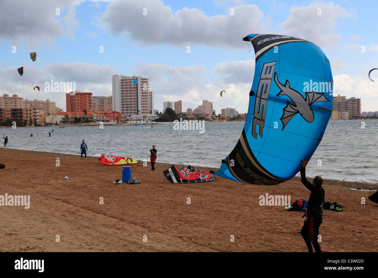 La Manga, Mar Menor, Surf Schule, Cartagena, Murcia, Spanien Stockfoto