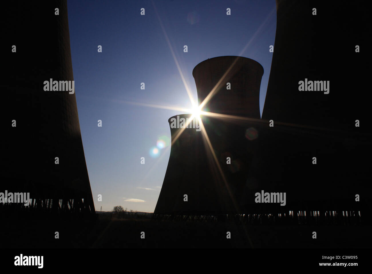 Willington Kraftwerk Kühltürme Stockfoto