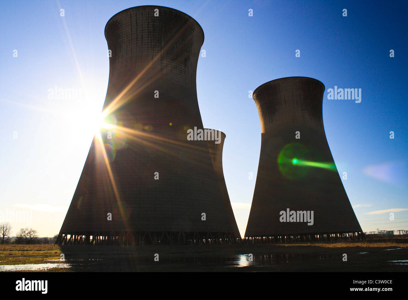 Willington Kraftwerk Kühltürme Stockfoto