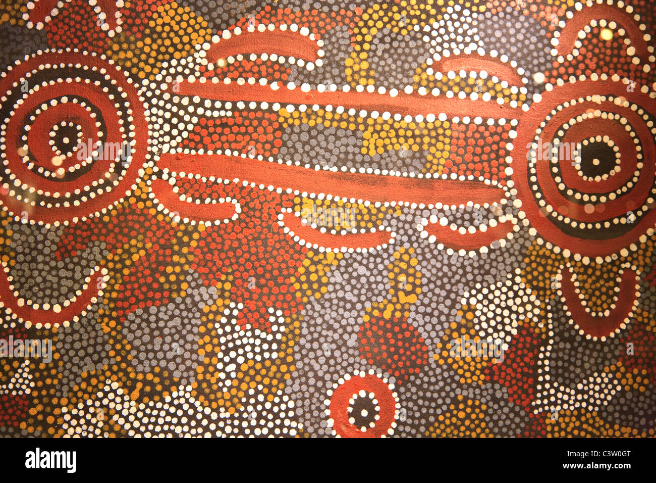 Kunst der Aborigines in der Pitt Rivers Museum, Oxford University, England Stockfoto