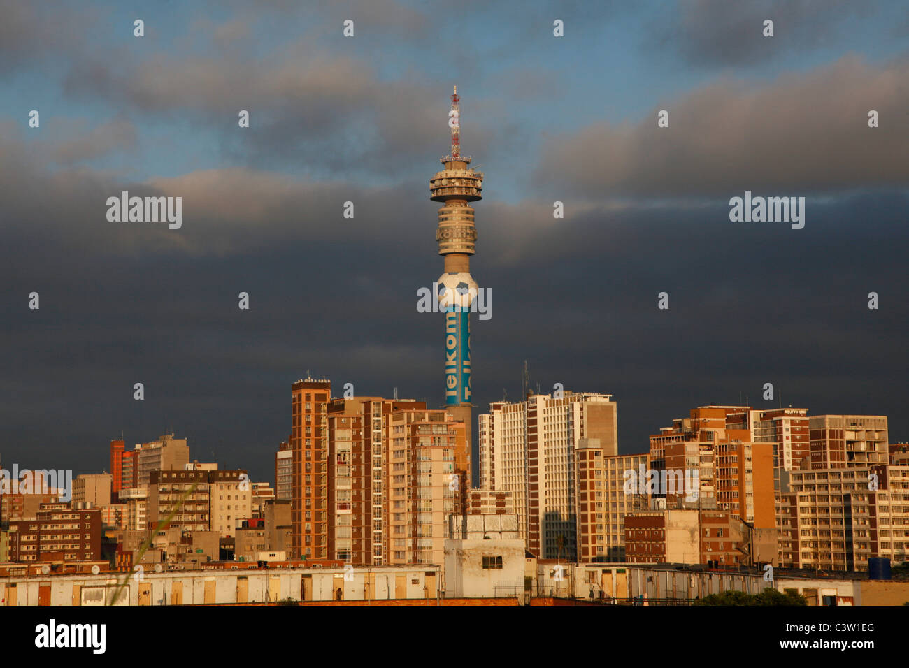 Eine Landschaft Blick auf die Stadt der Innenstadt von Johannesburg. Stockfoto