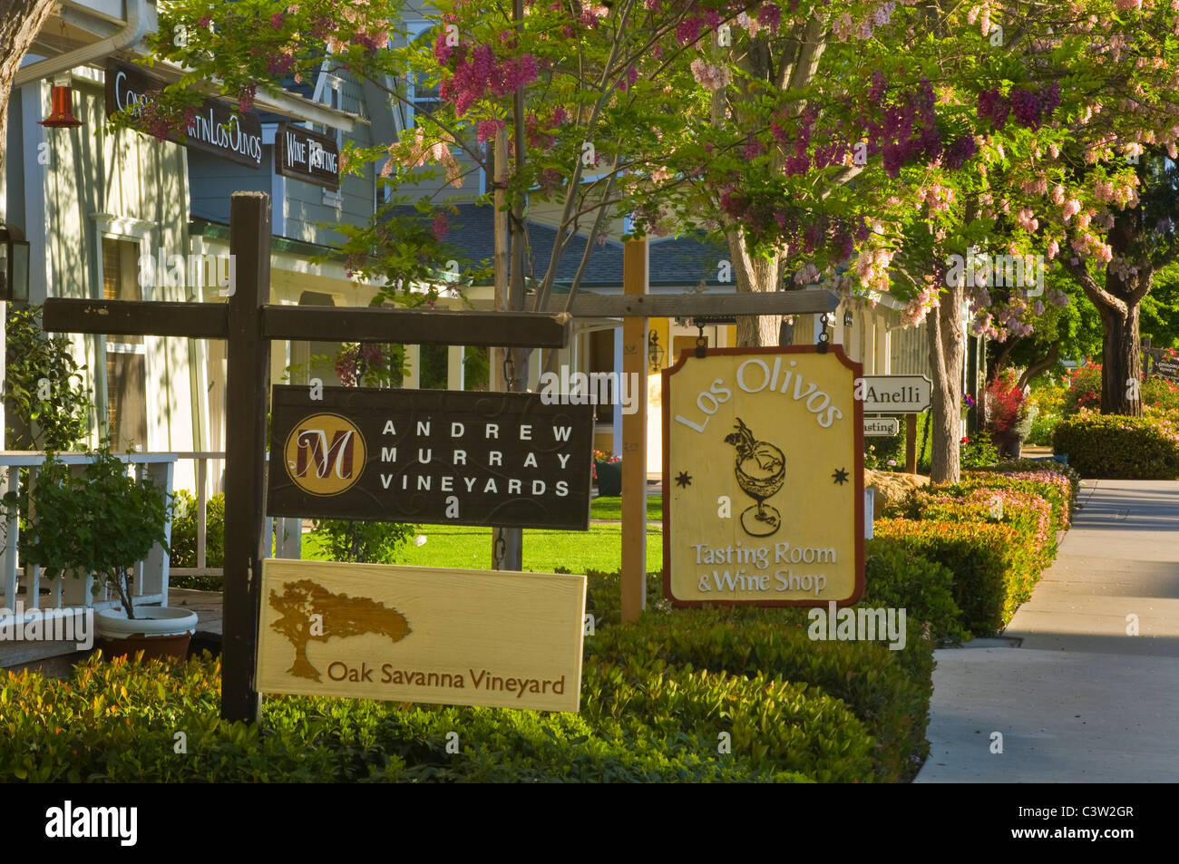 Die Innenstadt von Los Olivos, Santa Barbara County, Kalifornien Stockfoto