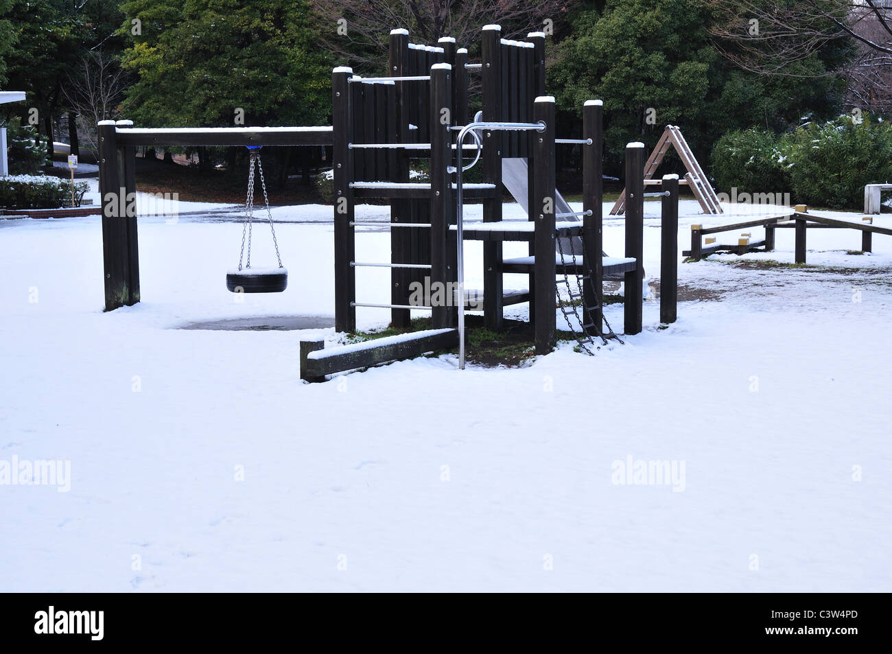 Jungle Gym an Tatsuminomori Greenway Park, Koto Bezirk, Tokyo Präfektur, Honshu, Japan Stockfoto