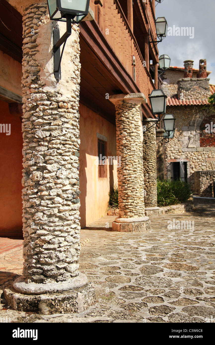 Antike Stadt Altos de Chavon Stockfoto