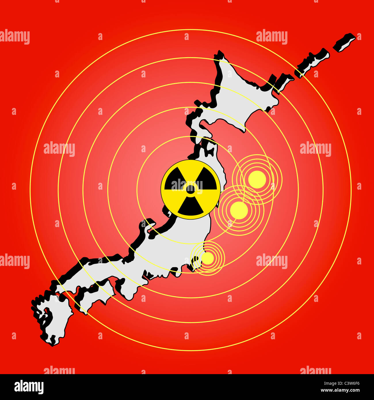Erdbeben in Japan, Abbildung Stockfoto