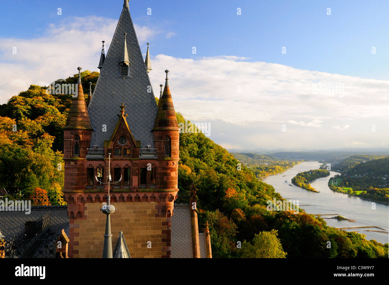 Rhein Schloss Drachenburg, Rheintal Stockfoto