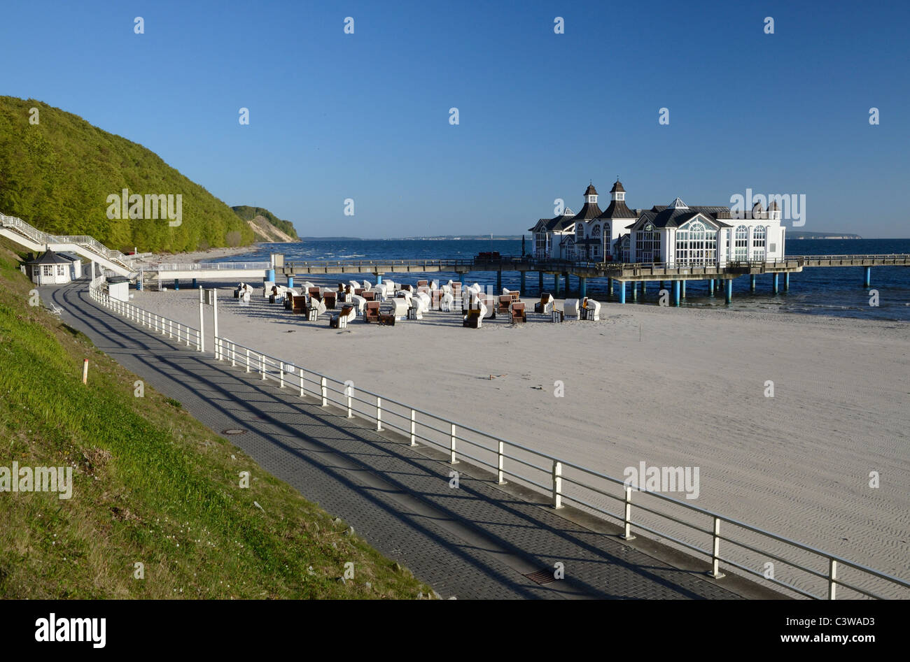 Deutschen Strand von Sellin, Insel Rügen Stockfoto