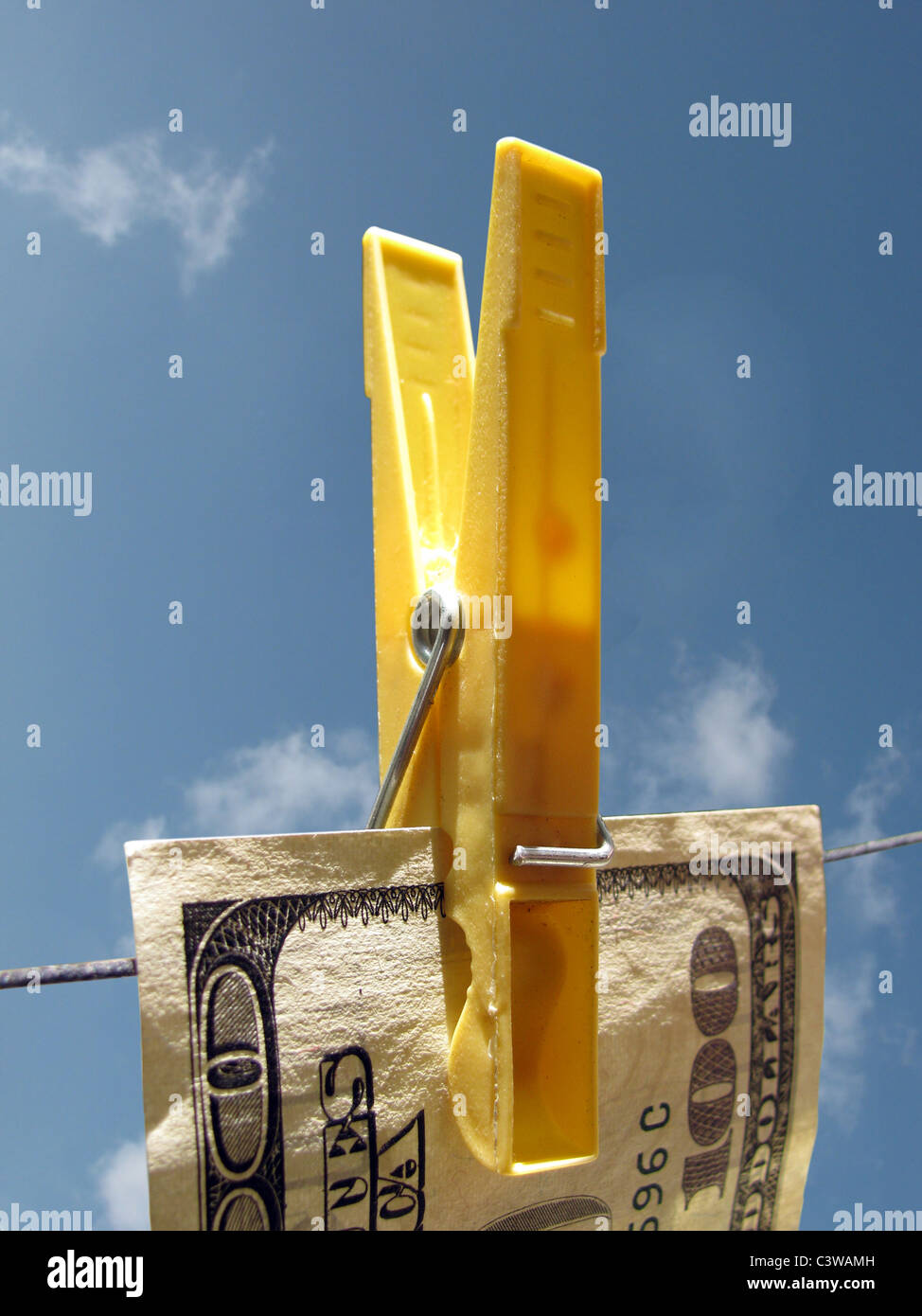 Trocknung von Geld Stockfoto