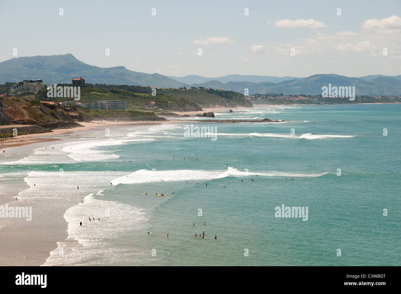 Frankreich St Jean de Luz ein typisches Fischerdorf Cote Basque Strand Sand Meer Küste Stockfoto
