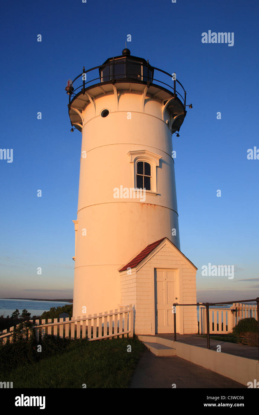 Das Nobska Point Leuchtturm im frühen Morgenlicht, Woods Hole, Cape Cod, Massachusetts, USA Stockfoto