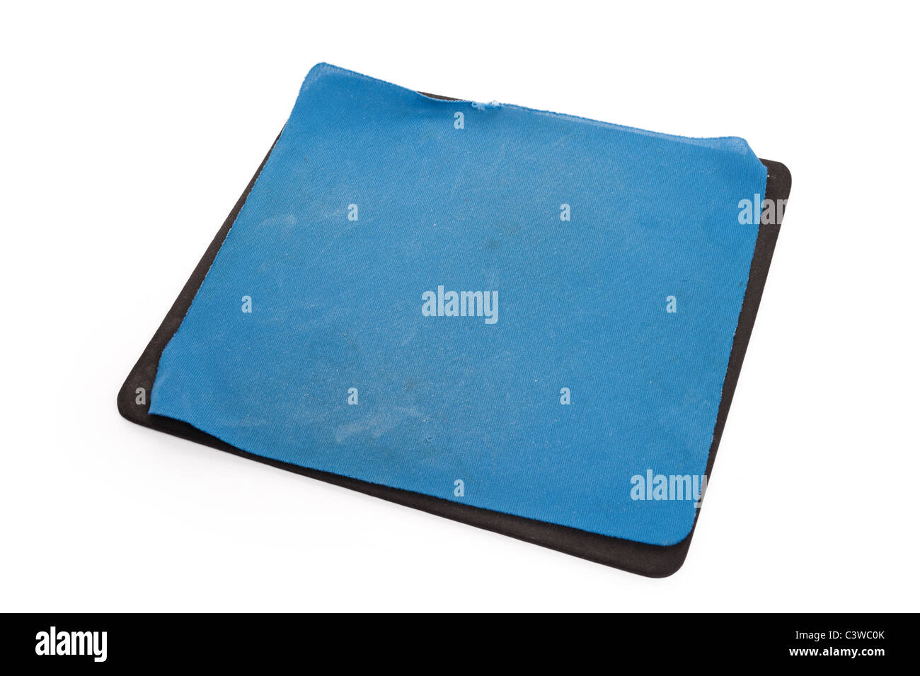 Leere Old Blue Mauspad hautnah Stockfoto
