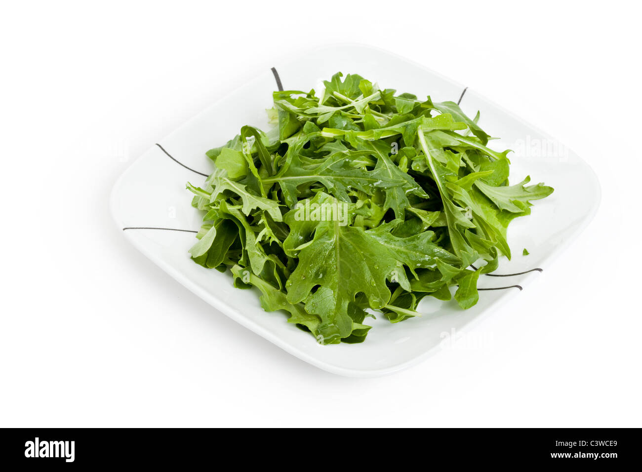 Mizuna Salat für Hintergrund Stockfoto