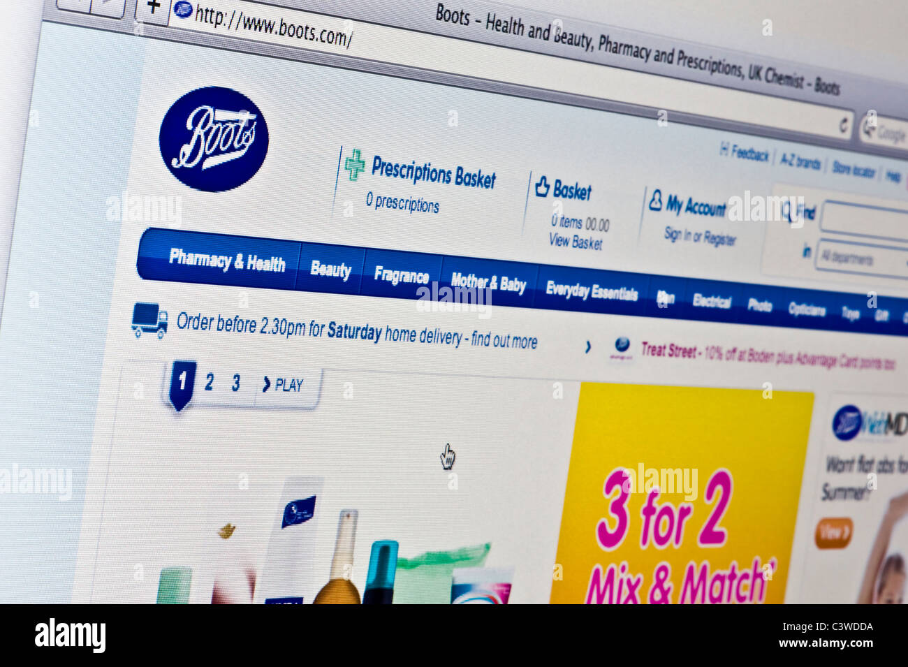 Nahaufnahme von der Boots-Logo, wie auf ihrer Website zu sehen. (Nur zur redaktionellen Verwendung: print, TV, e-Book und redaktionelle Webseite). Stockfoto