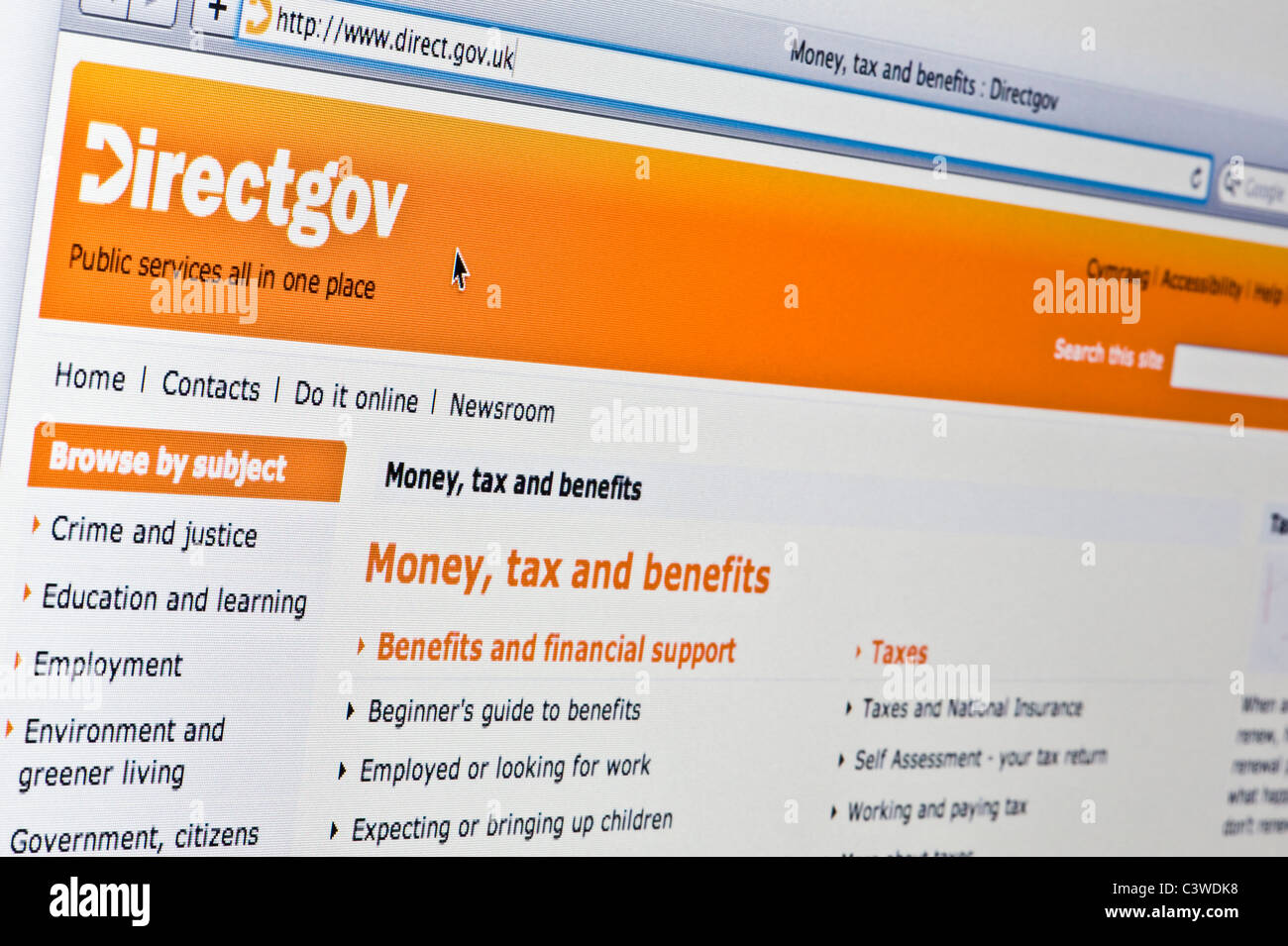 Nahaufnahme des Directgov Logos, wie auf ihrer Website zu sehen. (Nur zur redaktionellen Verwendung: print, TV, e-Book und redaktionelle Webseite). Stockfoto