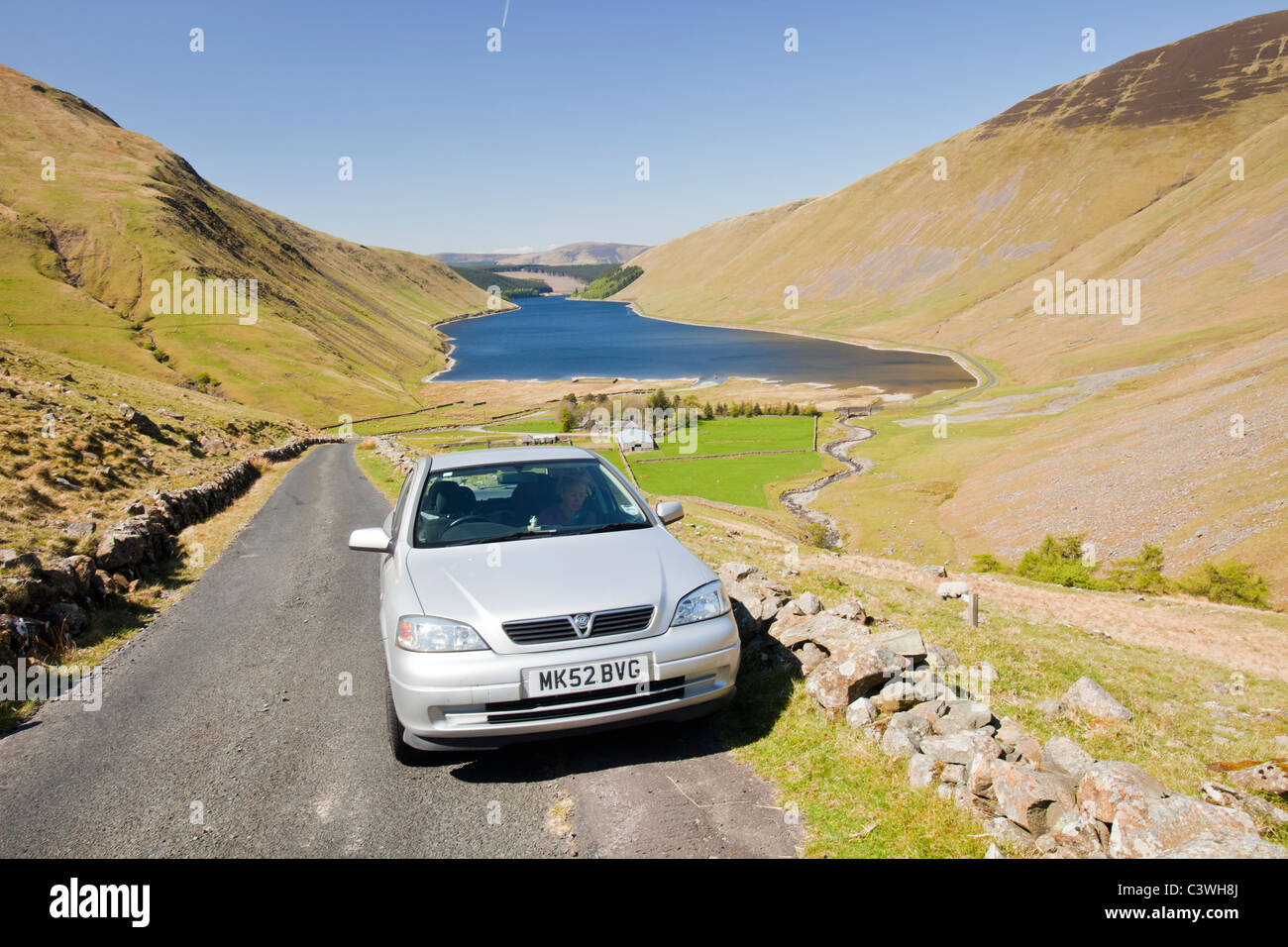 Talla Reservoir in den schottischen Southern Uplands. Stockfoto