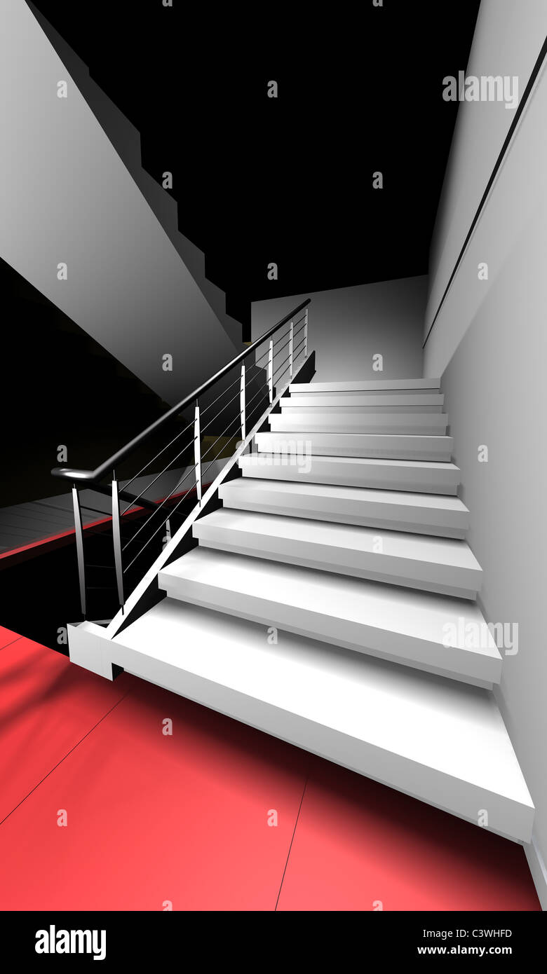 Treppe zur Wahrnehmung (zum Himmel) .3D Rendering für Broschüre und Webdesign. Stockfoto