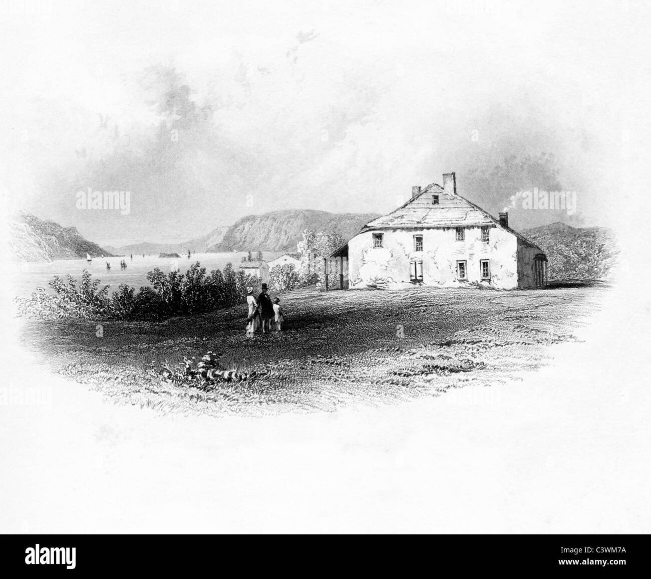 Hasbrouck House, die amerikanische Revolution Hauptsitz von George Washington, die in der Nähe von Newburgh, April 1782 bis August 1783 waren. Stockfoto