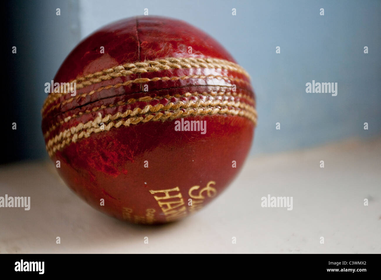 Cricketball Stockfoto
