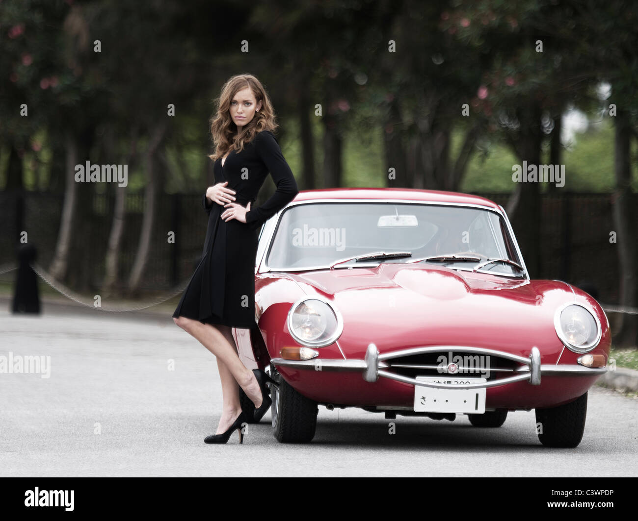 Jaguar E-Type EK-E 1960 Autofahren Symbol. Coventry, England hergestellt. Stockfoto