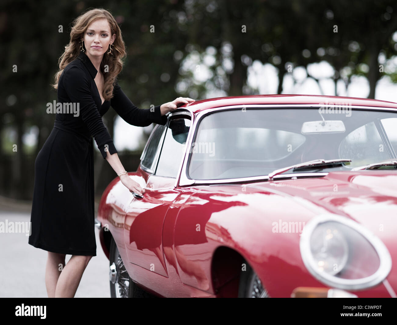 Jaguar E-Type EK-E 1960 Autofahren Symbol. Coventry, England hergestellt. Stockfoto