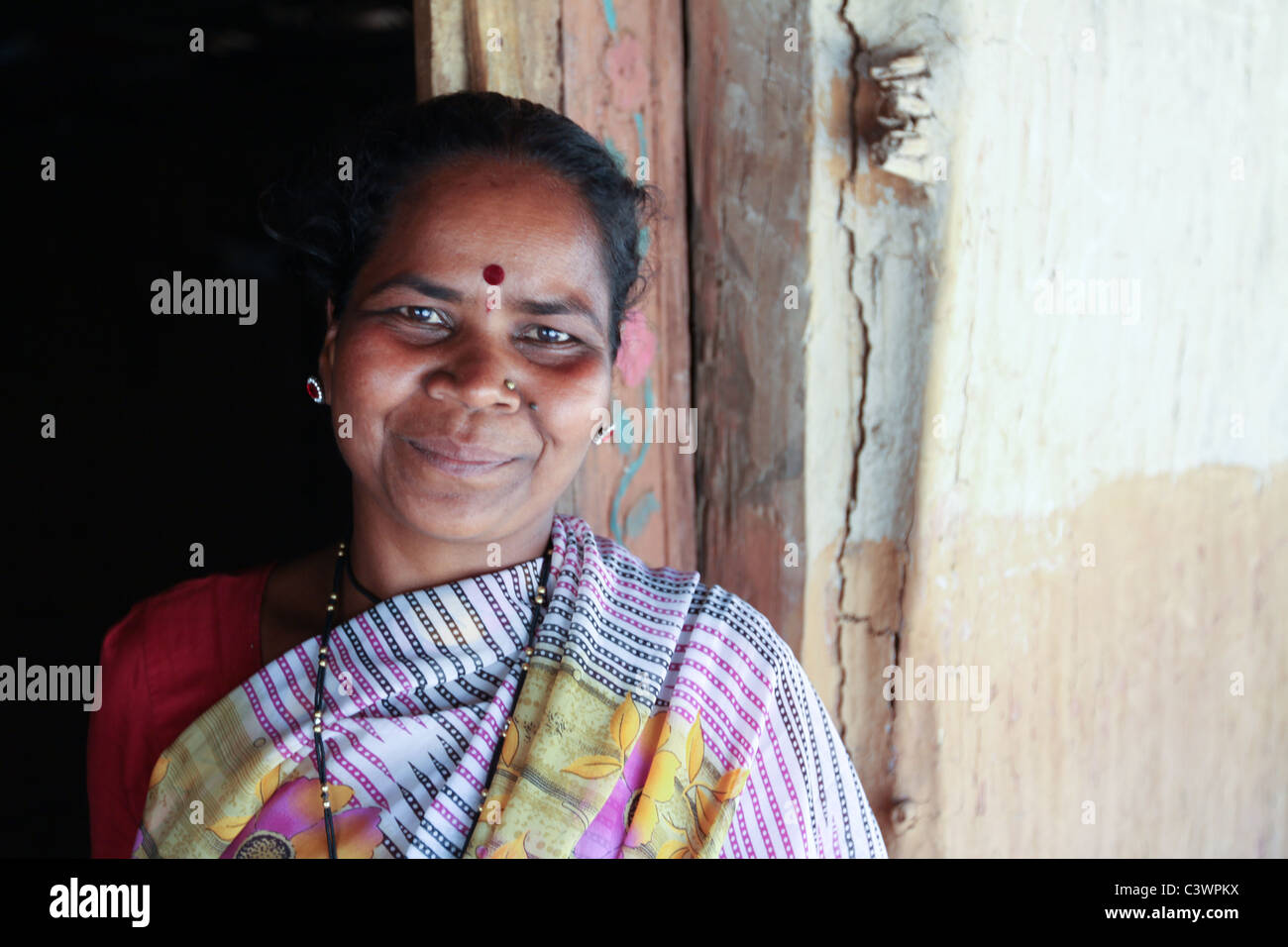 Eine Indianerin in Maharashtra in Indien Stockfoto