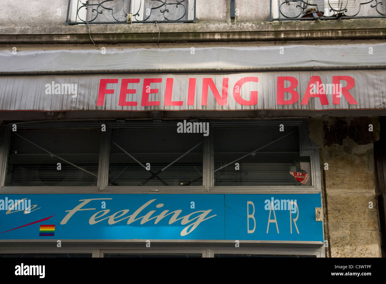 Le Feeling Bar - eine gay-Bar in der Marais-Region von Paris Frankreich Stockfoto