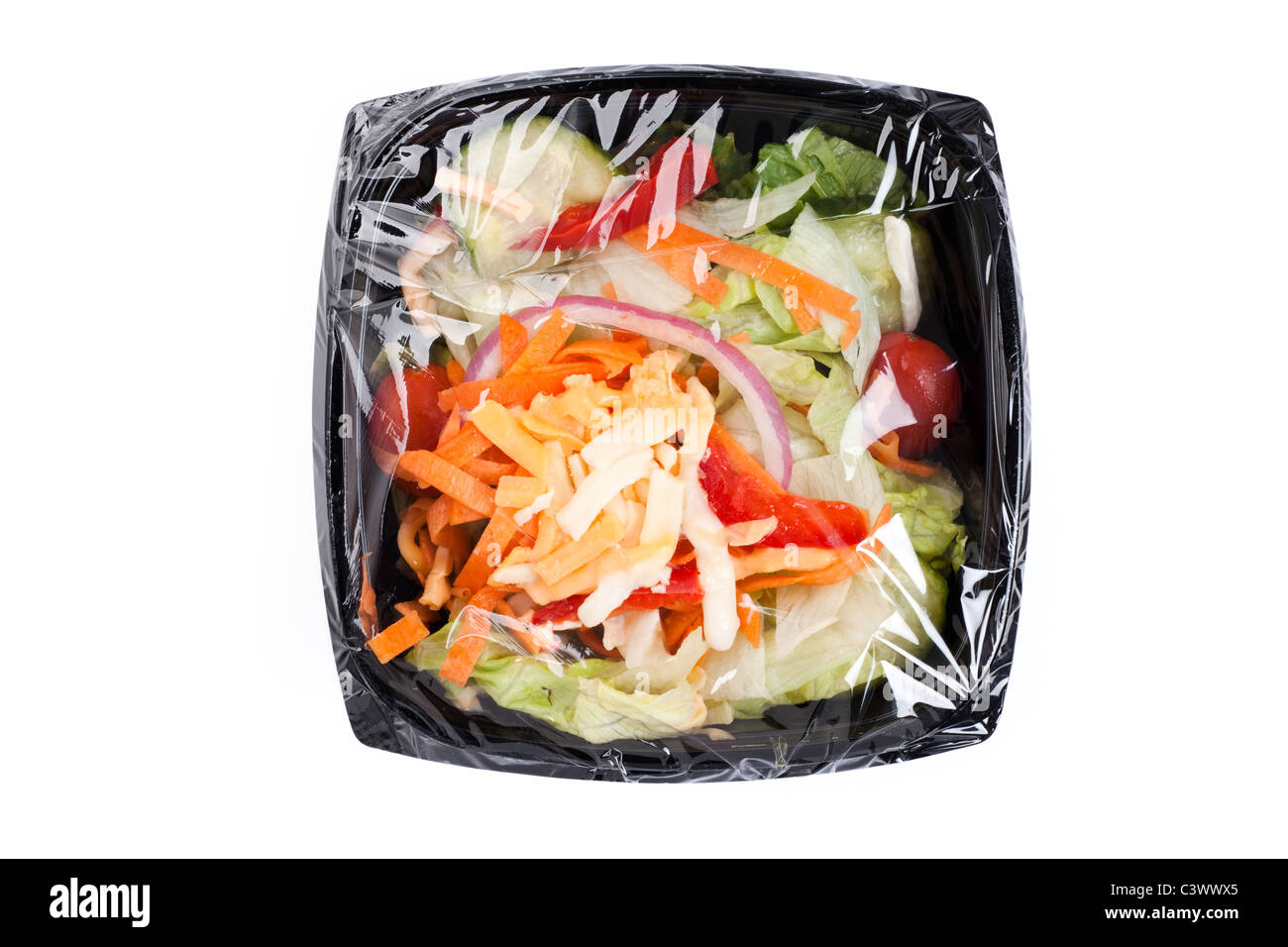 Salat mit Blackbox hautnah Stockfoto