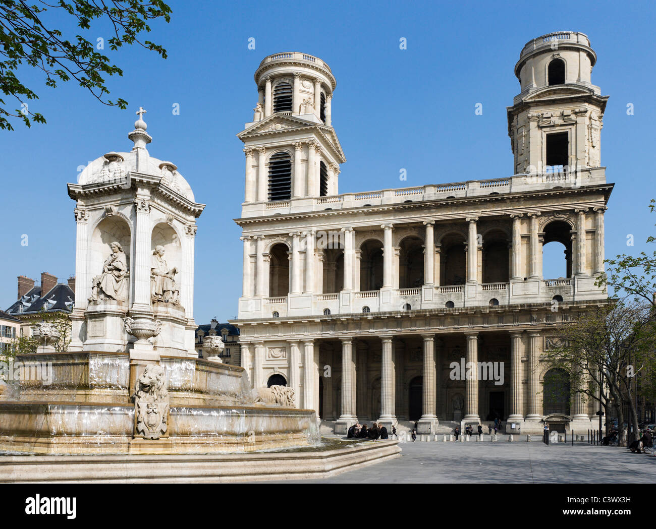 Die Kirche Saint Sulpice, Place St. Sulpice, Paris, Frankreich