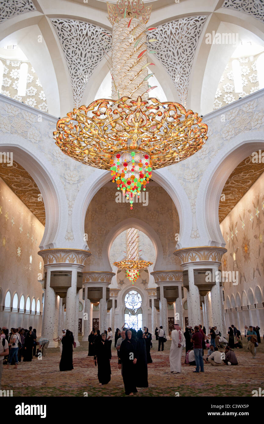Sheikh-Zayed-Moschee in Abu Dhabi, Vereinigte Arabische Emirate, Vereinigte Arabische Emirate Stockfoto